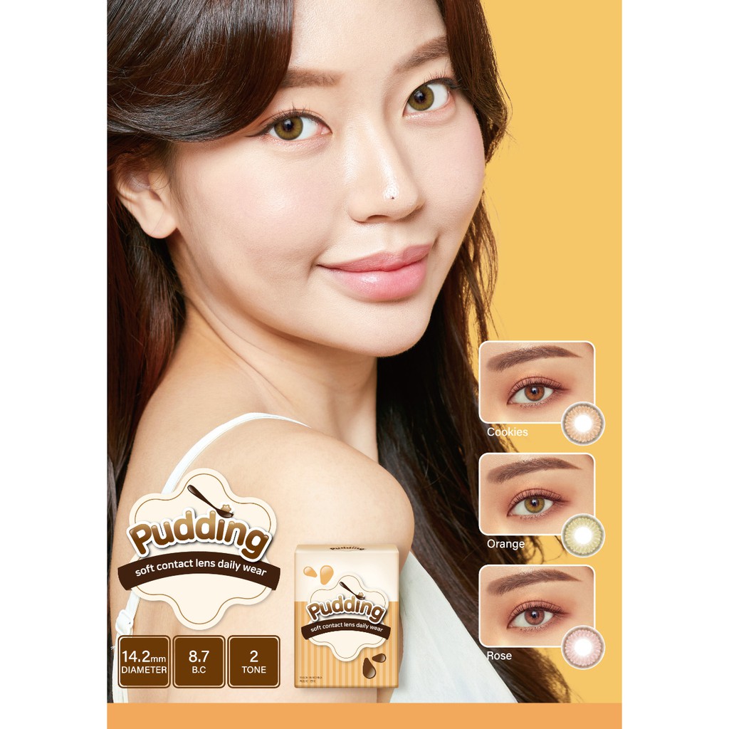 SOFTLENS PUDDING BY EOS KOREA - DIA 14MM - 14.5MM - NORMAL + FREE TEMPAT LENSA