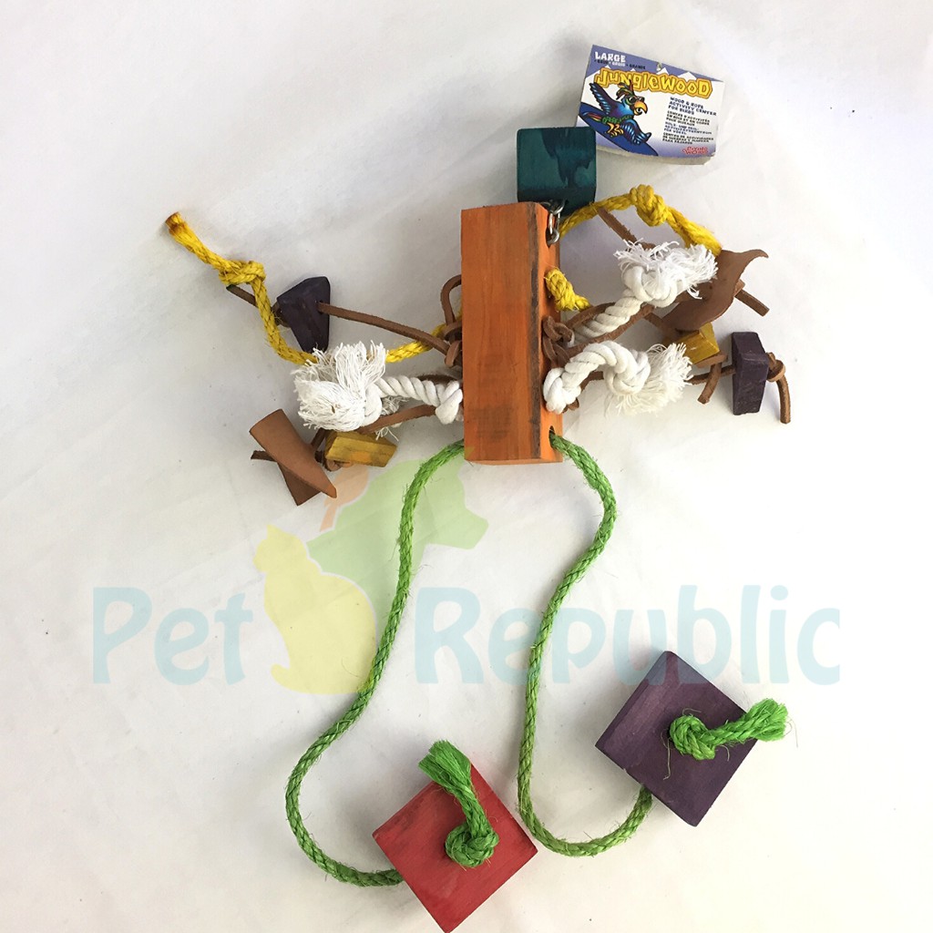 

LIVINGWORLD Mainan Burung 81172 Large Rope with 2 Wood Block and Leather Strips