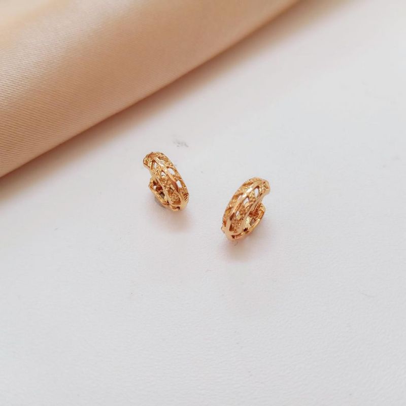 anting perhiasan bayi/anak untuk umur 5 bulan sampai 18 bulan / anting jepit polos / model jagung / model ukir / model gipsi