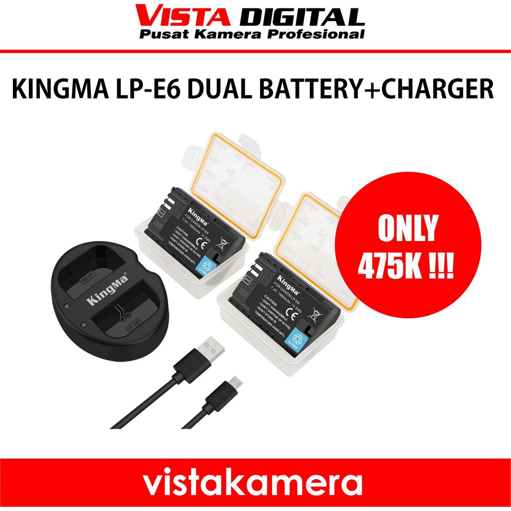 KINGMA LP-E6 DUAL BATTERY+CHARGER