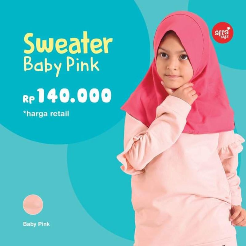 sweater anak polos warna pink afrakids