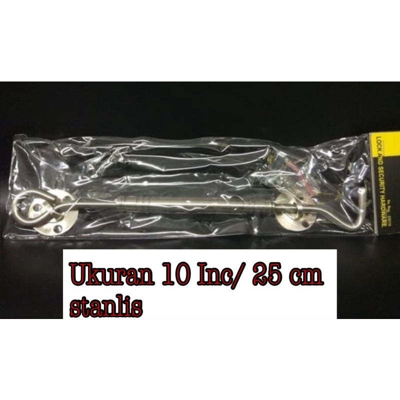 HA 10 INCHI STANLIS Hak angin 10 inc bhn stanlis cantolan jendela kunci jendela kunci kunci/ penahan jendela 10 inc/ pengait penahan jendela 10 inc