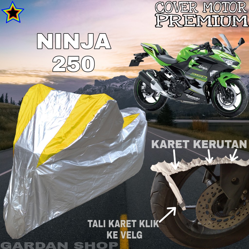 Sarung Motor NINJA 250 Silver KUNING Body Cover Ninja 250 PREMIUM