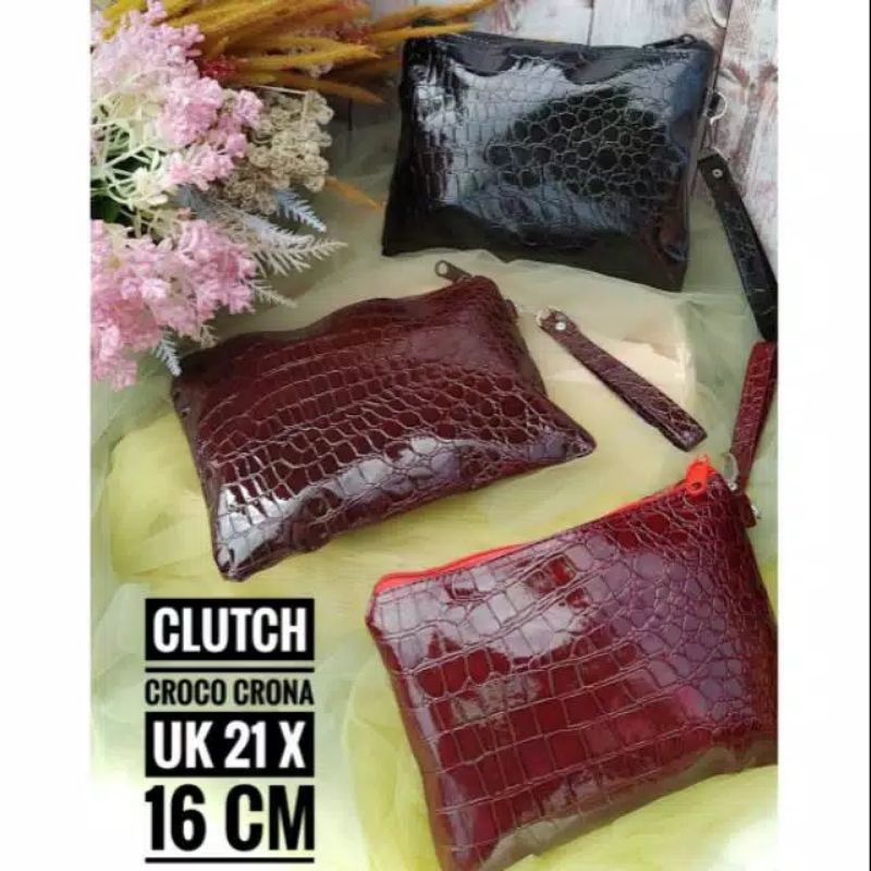 Cluth Croco Pesta Dompet Wanita Cantik Kekinian Dompet Wanita Murah