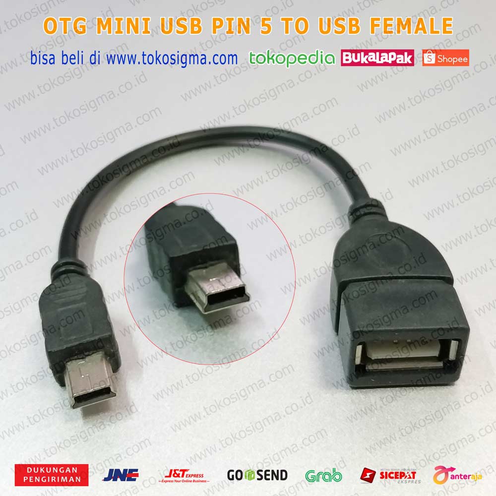 OTG MINI USB (PIN 5) CABLE FOR TAB / SMARTPHONE ANDROID