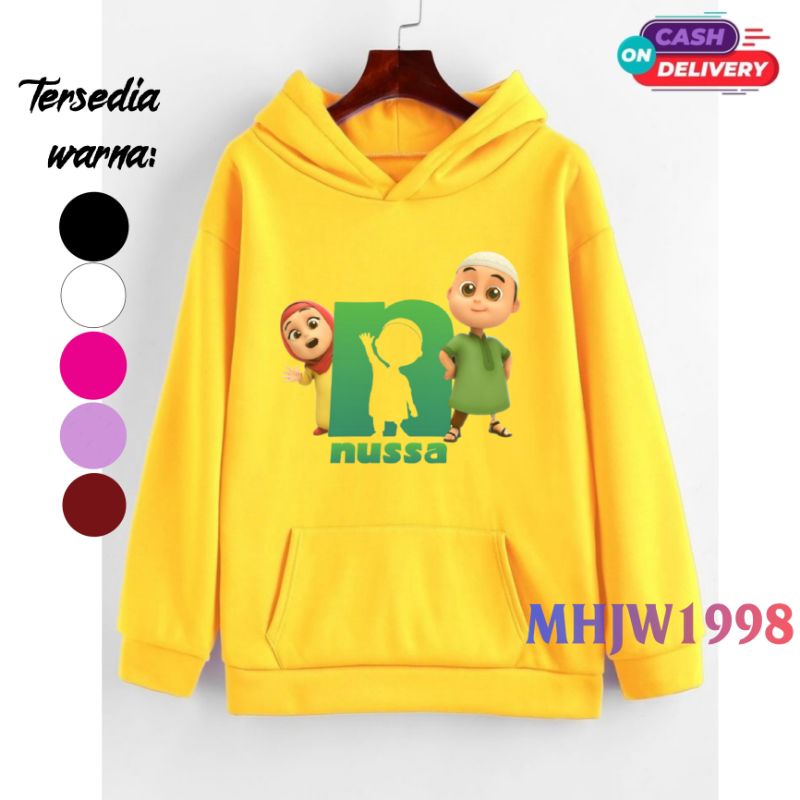 Sweater Hoodie Anak Nussa dan Rara Kartun Karakter Nusa Dan Rara/Switer Hodie Anak Nussa dan Rara Ka
