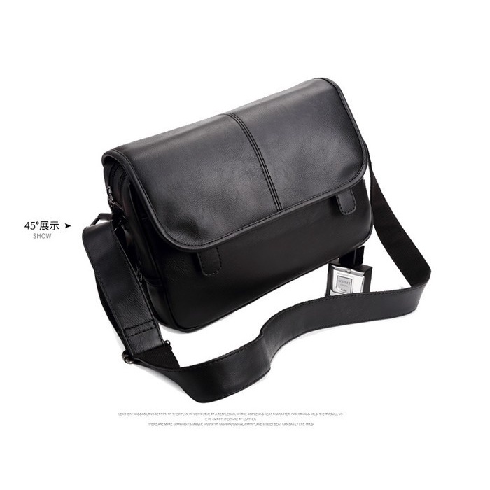 Tas Selempang HANA BAG Tas Selempang Kulit Pria tas slempang cowok sling bag - Hitam (R4Z7) Sling Ba