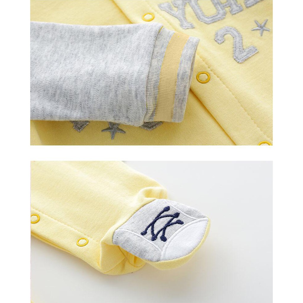 [COD] baju bayi import korea  model BASEBALL NEWYORK KUNING / 100% katun premium jumper bayi BA-243/Babylovanta