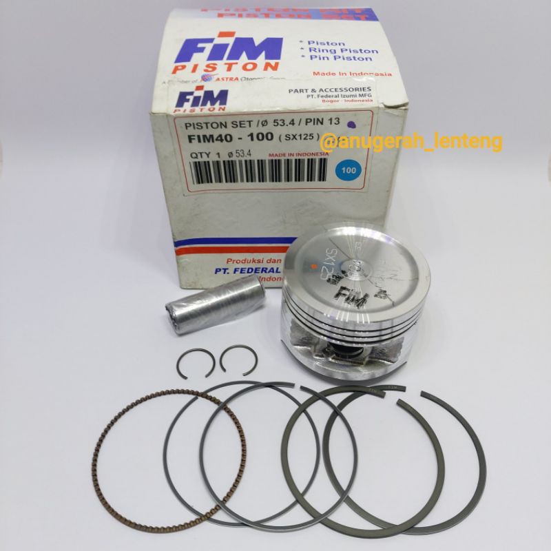 Piston Kit / Seher FIM 40 OS 100 1.00 53.4 Supra x125 Helm In Karisma