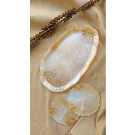 Resin Oval Big Tray tatakan gelas nampan perhiasan