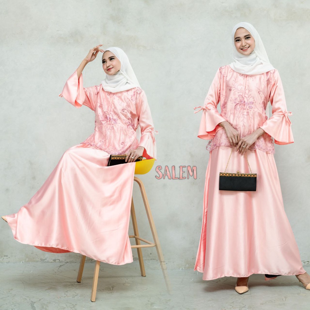 Saroja (581) Gamis Brokat Kekinian Gamis Mayasa | SJ Fashion