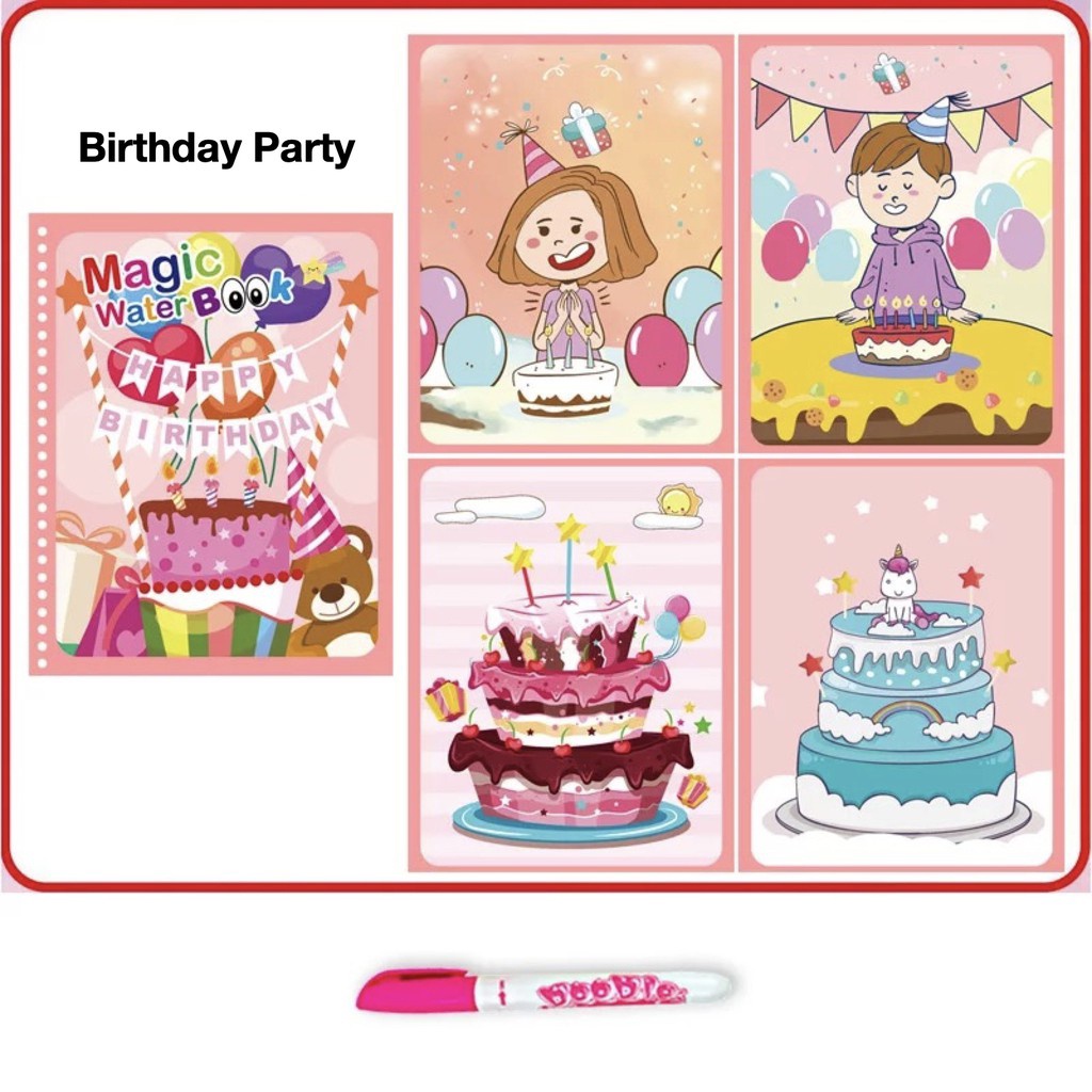 Mainan Edukasi Anak Magic Water Book - Buku Mewarnai Magic Water Book