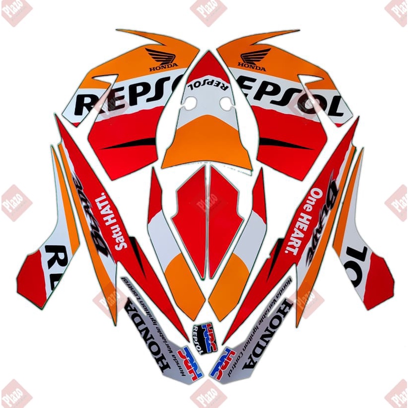 striping stiker lis body motor honda blade repsol 110 2012 orange
