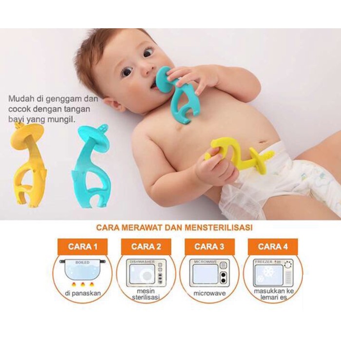 Mombella Dancing Elephant Teether Gigitan Bayi Silicone