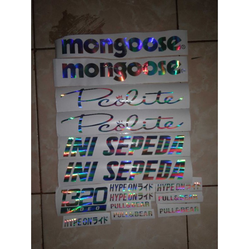 Custom Cutting Sticker Hologram Mongoose Pcolite Hype On Ride, Pull & Bear, Username Instagram Murah