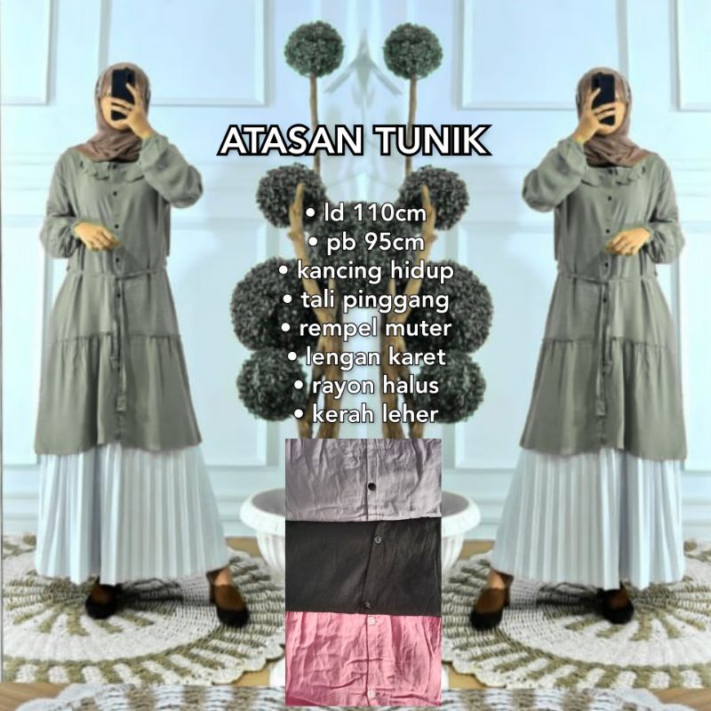 Tunik Rayon Kancing Rempel