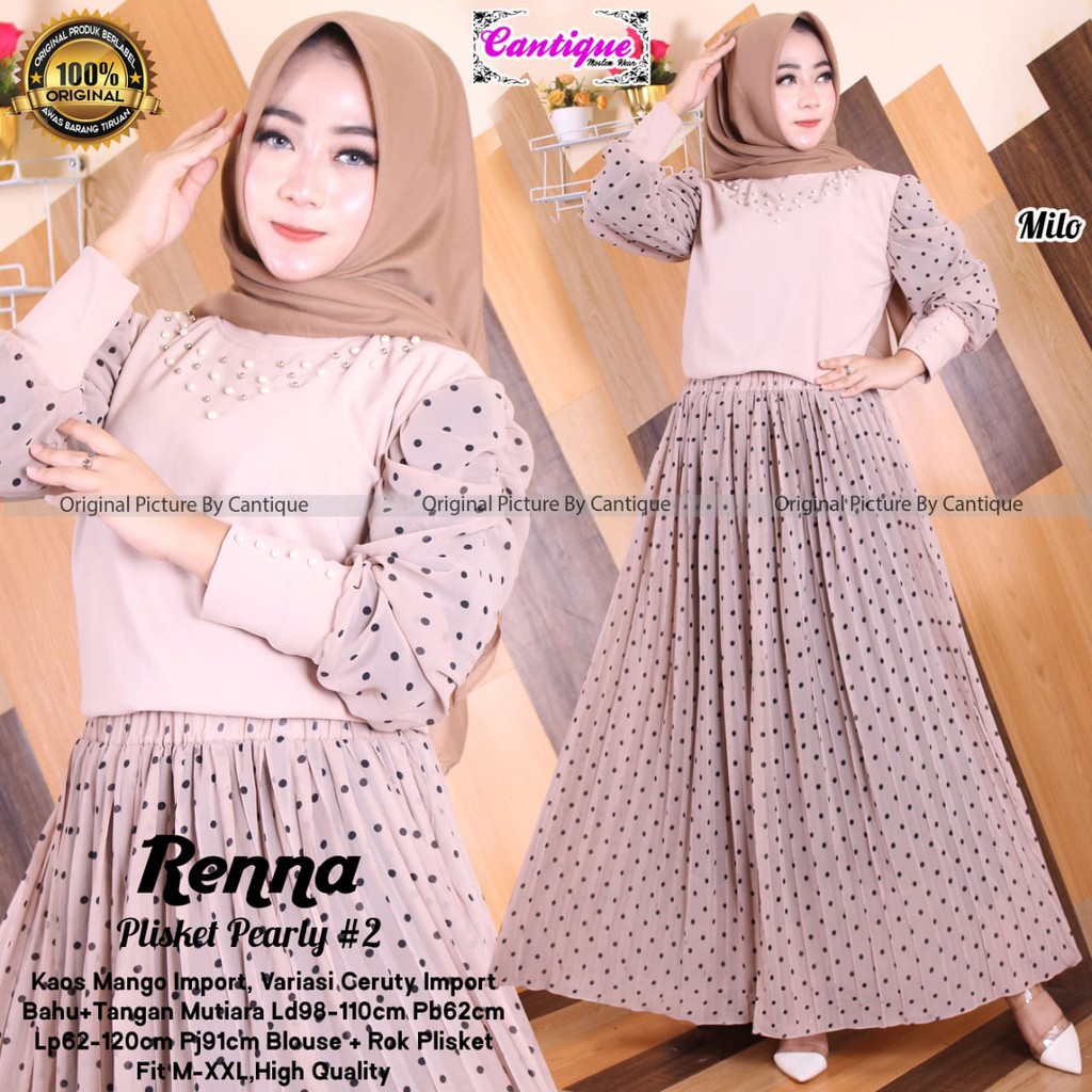 RENNA PLISKET PEARTY #2 FAB KAOS  MANGGO IMPORT VARIASI CERUTY IMPORT BLOUSE + ROK PLISKET
