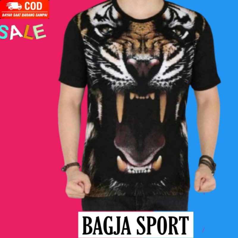 KAOS 3D MACAN HARIMAU ANIMAL KAOS KEREN KAOS MURAH BAJU KAOS MURAH BAJU 3D BAJU SANTAI BP 252