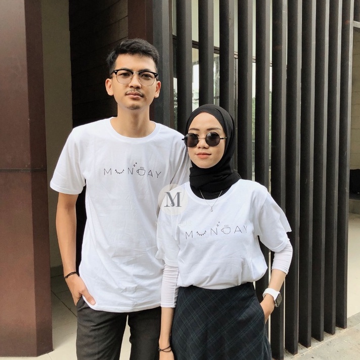 MYSTIQUE.ID-BAJU KAOS COUPLE MUNDAY T-SHIRT LUCU DAN AESTHETIC