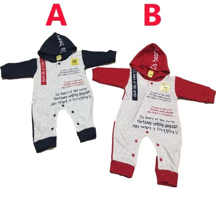 Setelan Baju Bayi Laki Laki Cowok Newborn Jumpsuit Bayi Lucu Earth Murah
