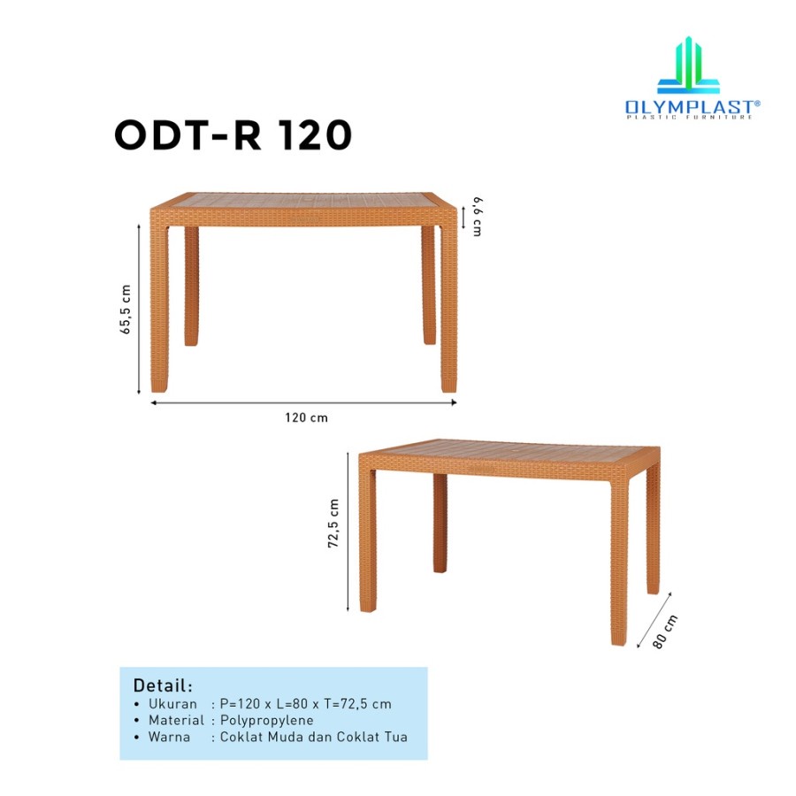 Jual Meja Makan Plastik Olymplast Rotan Odt Rattan Cm Shopee Indonesia