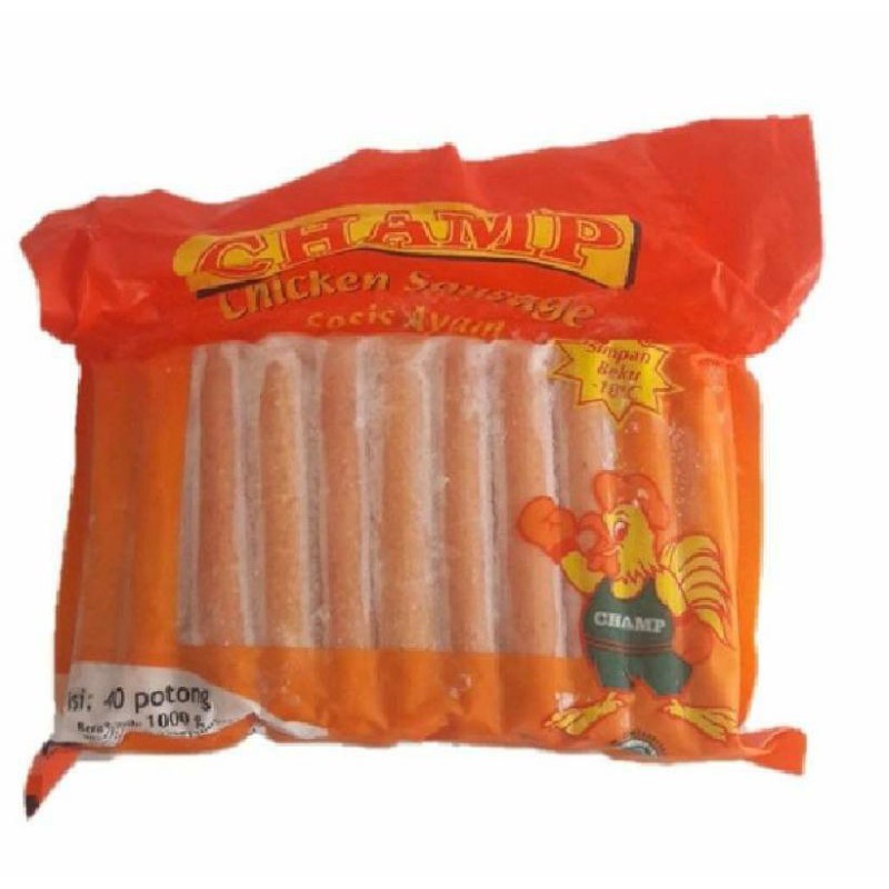 

Sosis Ayam merek Champ 1000gram isi 40 pcs.