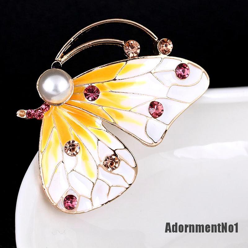 (Adornmentno1) Bros / Pin Butterfly Kristal Berlian Imitasi Untuk Pengantin Wanita