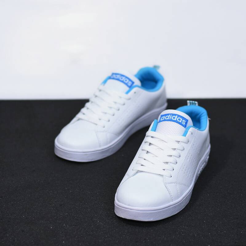 Sepatu Adidas Neo Advantec Full White Blue Sneakers Olahrag Wanita Murah