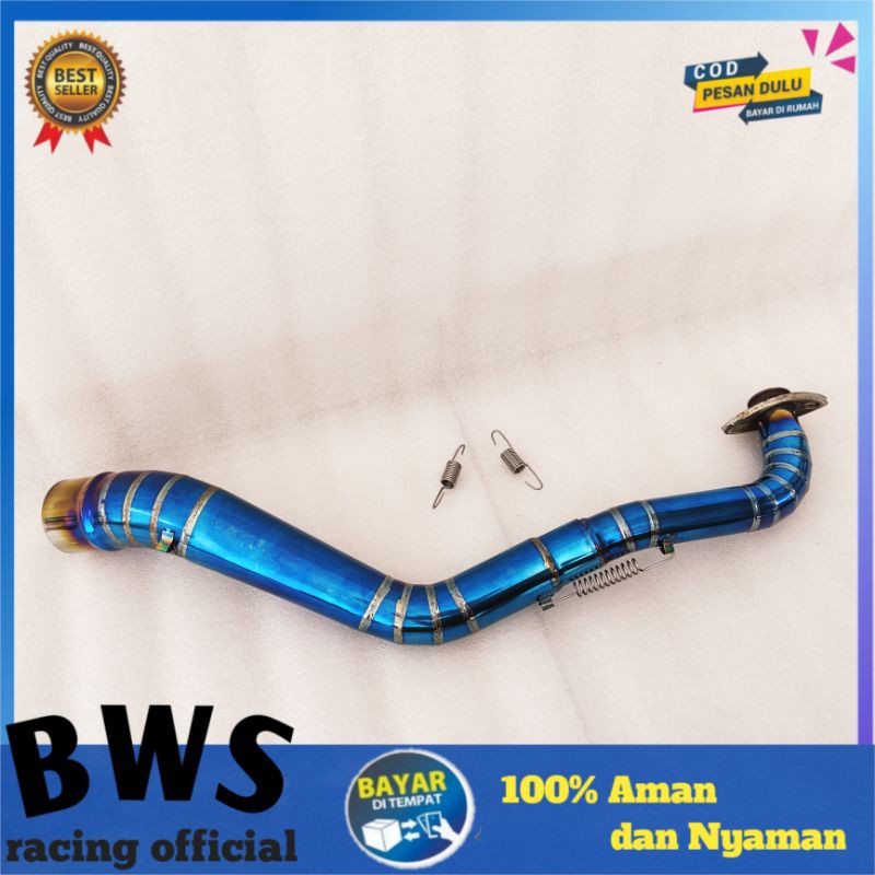 Pipa leher Knalpot Aerox 155 VVA full stainless bluemoon