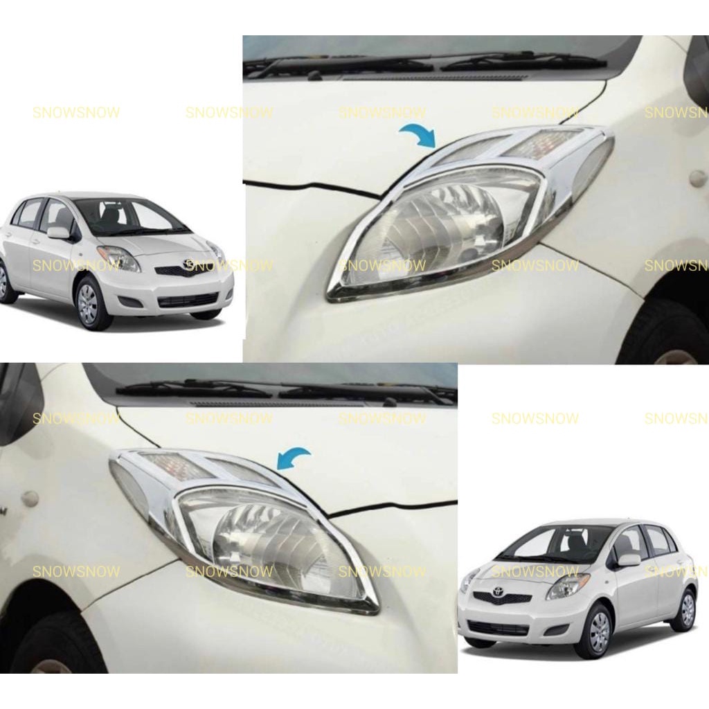 Garnish Lampu Depan Yaris 2005 2008 2010 2013 Hitam Chrome