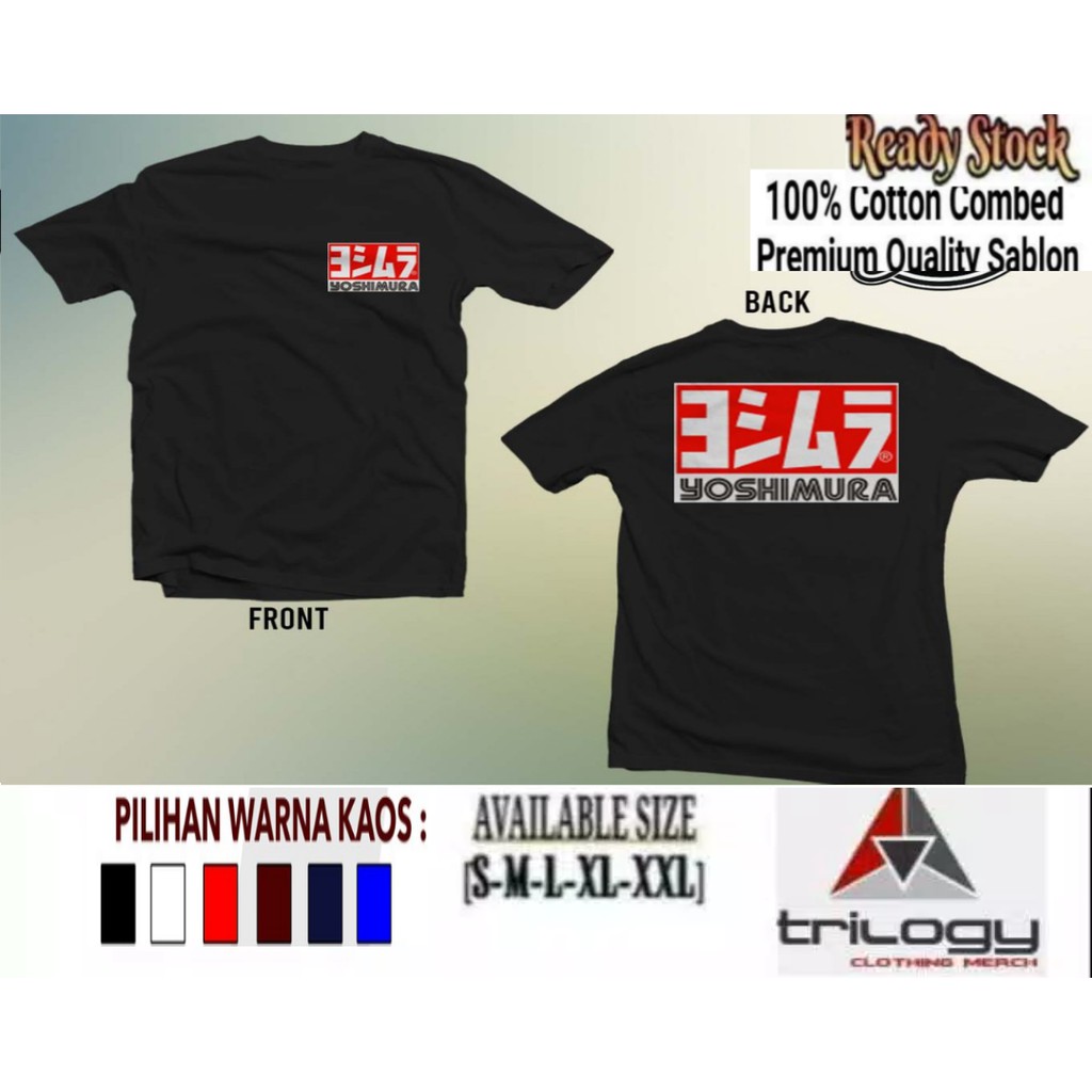 KAOS DISTRO PRIA KEREN YOSHIMURA SABLON DEPAN BELAKANG