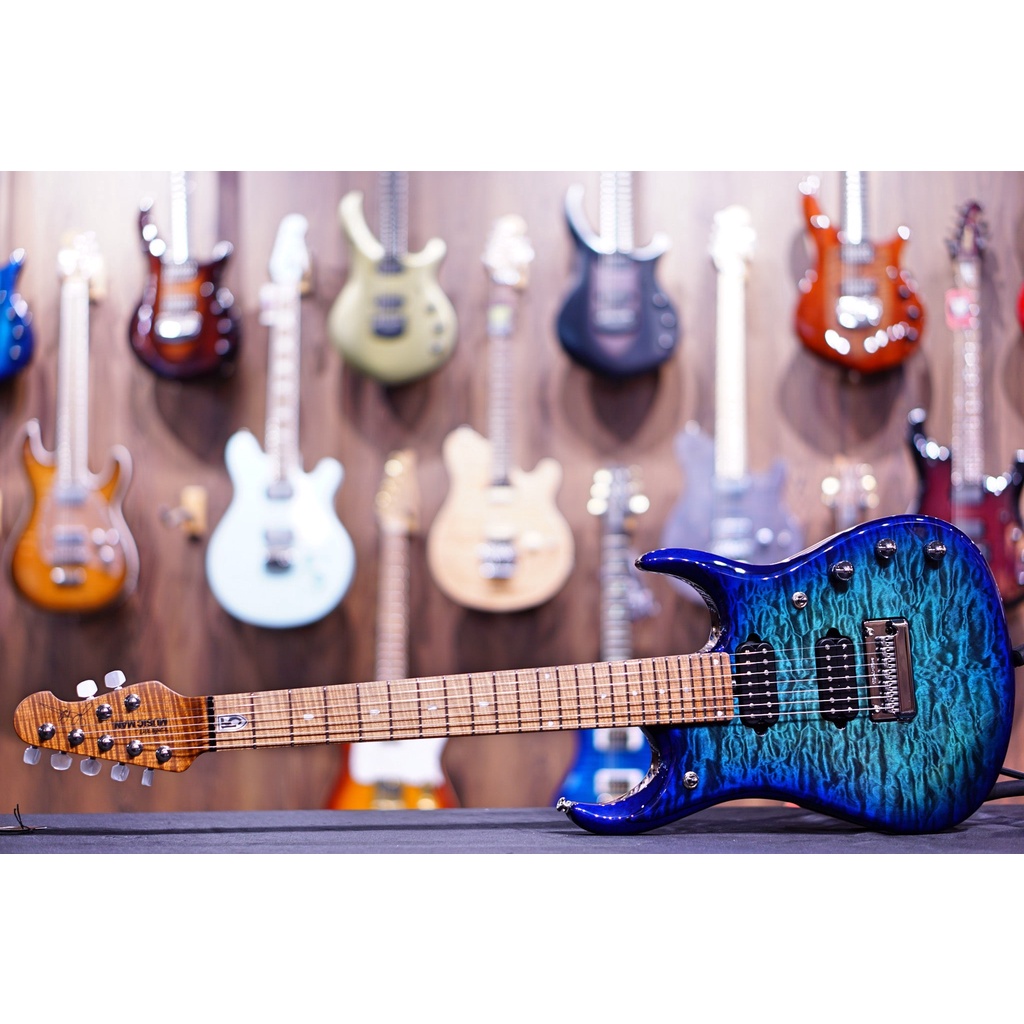 Ernie Ball Music Man JP15 7 Electric Guitar - Cerulean Paradise Quilt F94598