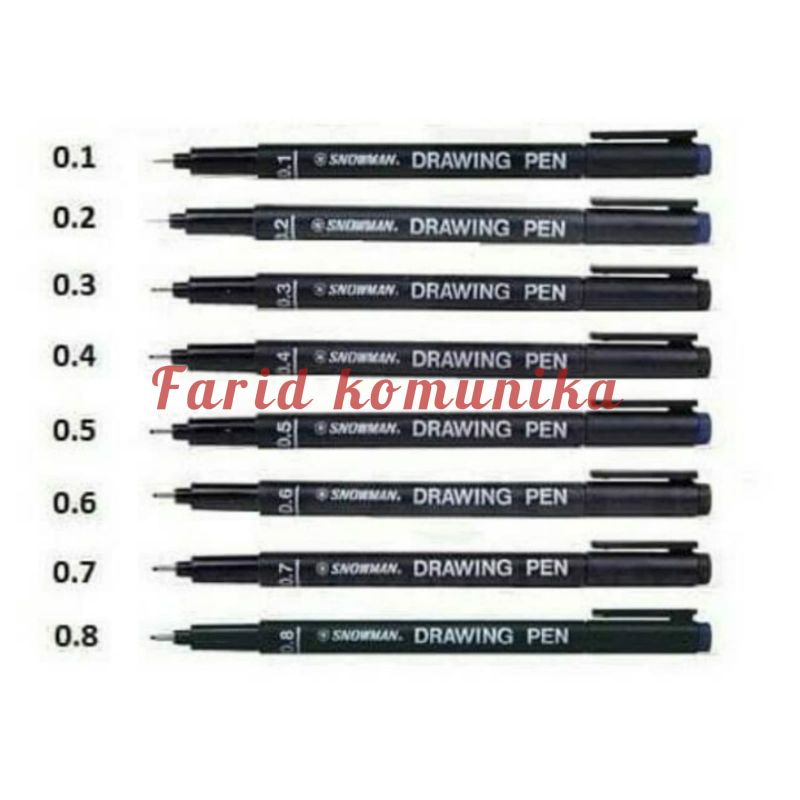 [HUSNA COLLECTION] DRAWING PEN SNOWMAN / Spidol Drawing Pen Snowman 0.05-0.8