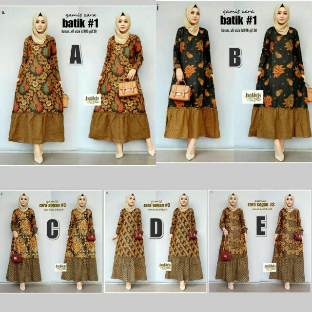 Gamis Zara Rempel - Gamis Batik Lawasan Tersedia Ukuran S,m,l,xl,xxl&3xl Jumbo