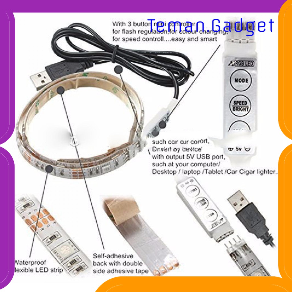 TG-DG141 MALITAI MOOD LIGHT LED STRIP 5050 RGB WITH USB CONTROLLER - SMD2835