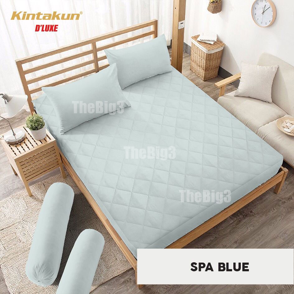 KINTAKUN Sprei Quilting 200x200 / 180x200 /160x200 Tinggi 30 Warna Butter Cream Choco Drizzle Lilac Grey Pink Icing Serenity Spa Blue - T30 TBT