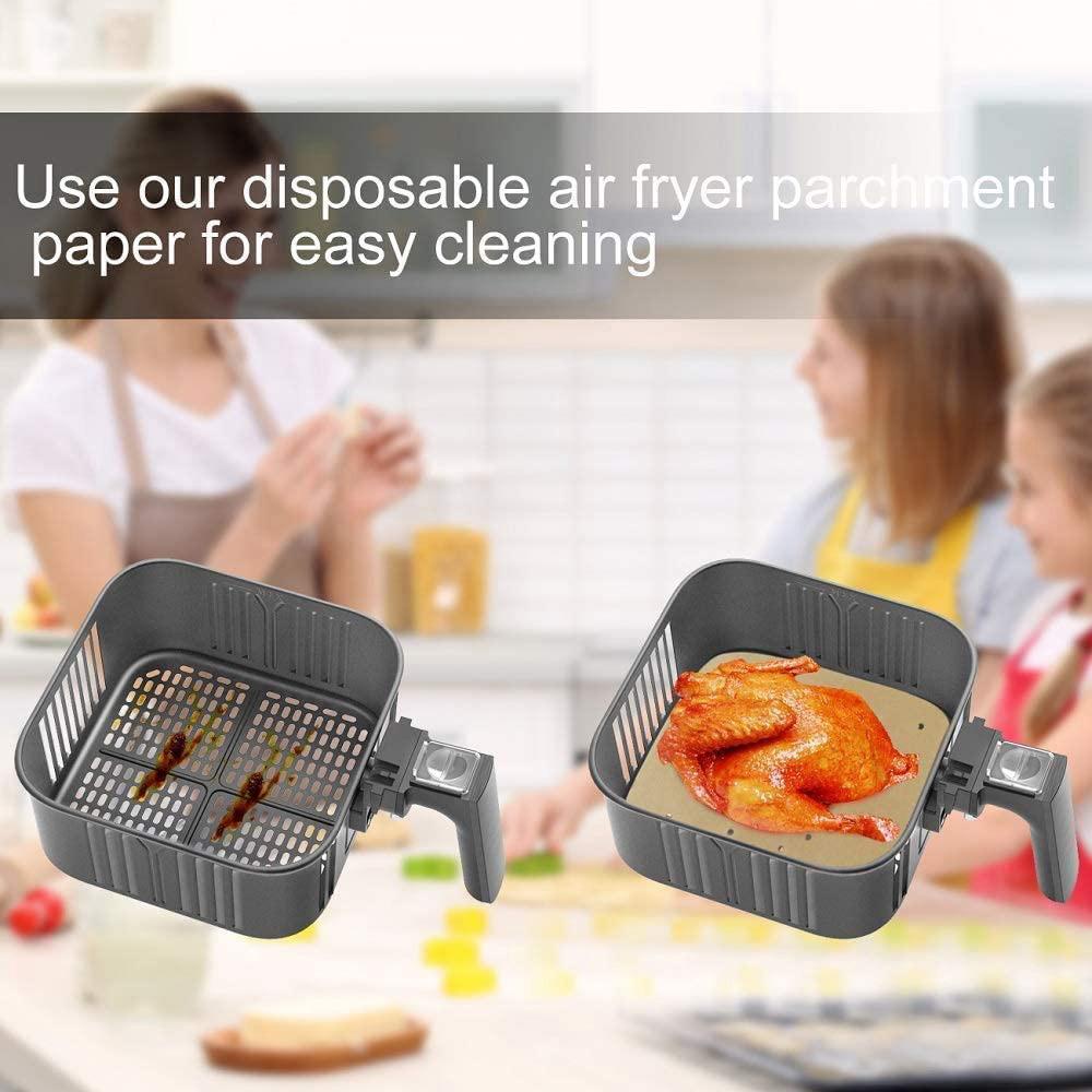 [Elegan] Air Fryer Liner Penyerap Minyak Persegi Cookie Pad Oven Alat Masak Kertas Minyak