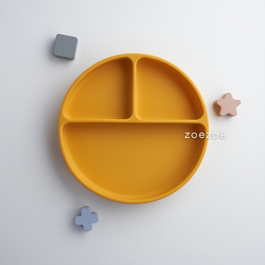 ZOEZOE Silicone Bib Suction Plate Bowl Spoon Set Celemek Piring Mangkok Sendok Makan Bayi Silikon