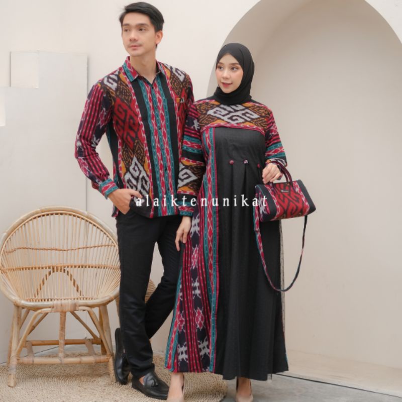 COUPLE BAJU TENUN SASMAYA 03 KEMEJA TENUN DAN GAMIS TENUN JEPARA