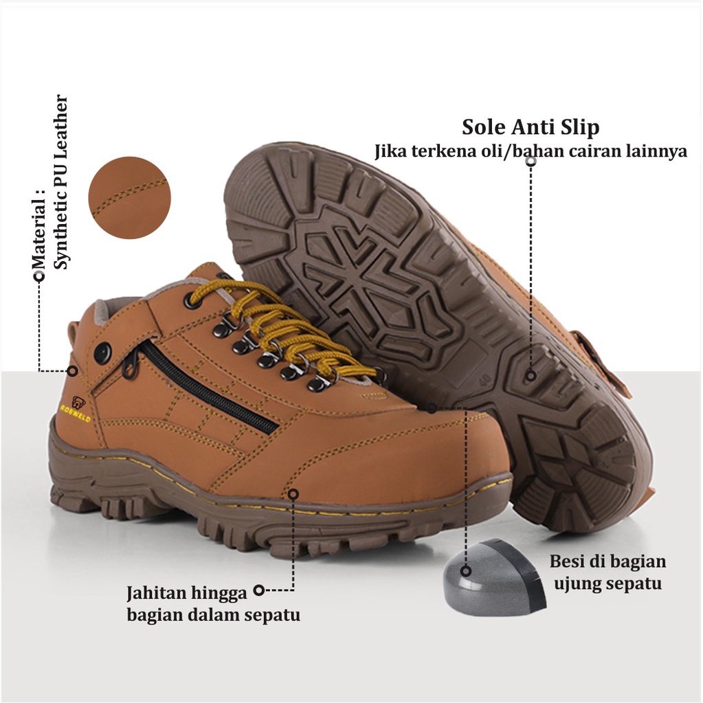 Sepatu Safety Pria, Sepatu Safety Ujung Besi, Sepatu Safety Proyek Kerja Lapangan, Sepatu Pria Safety, Sepatu Septy Terbaru BISA COD BAYAR DI TEMPAT-Robweld Original