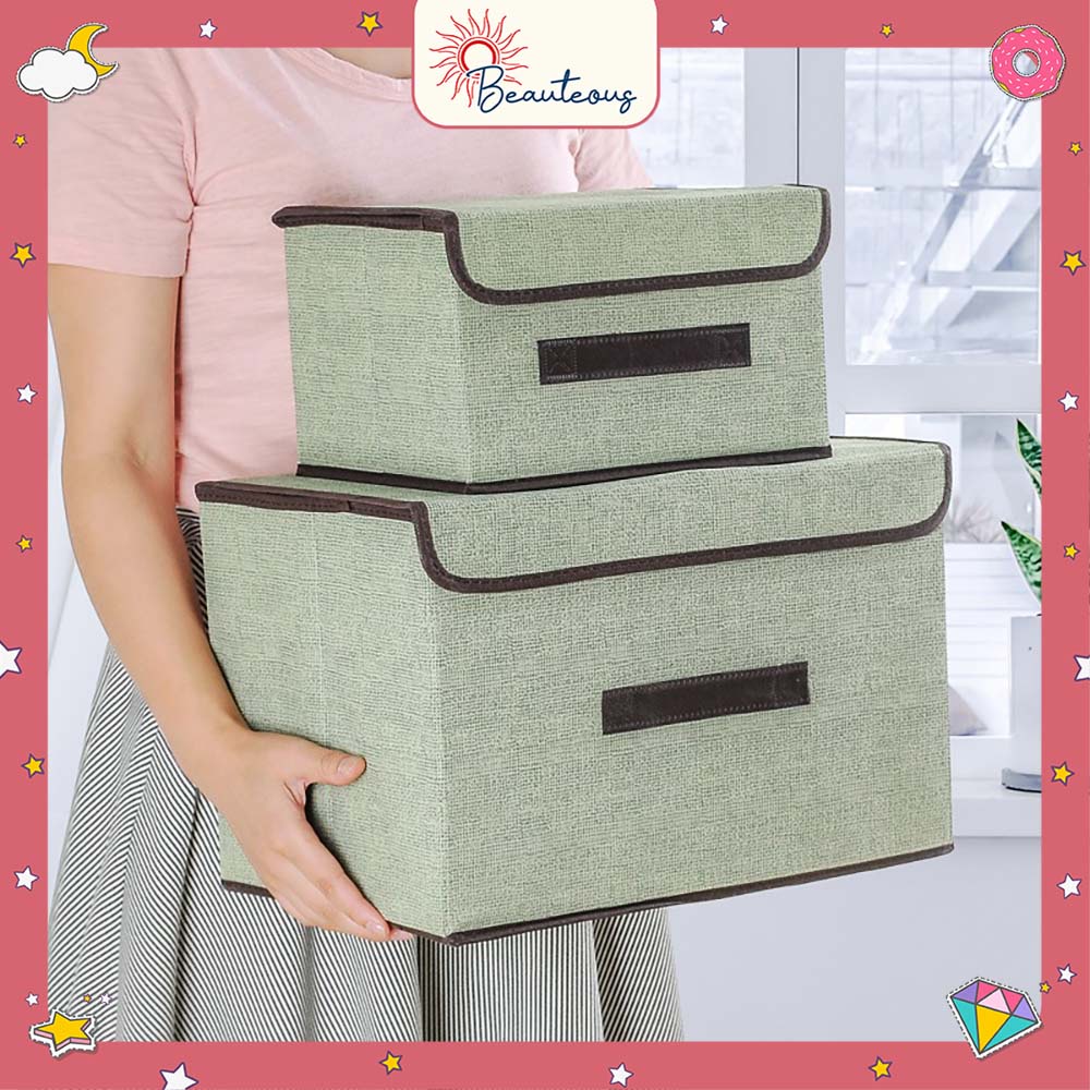 Storage Box Kotak Penyimpanan 2 In 1 Keranjang Baju Pakaian Baju Mainan Foldable Praktis