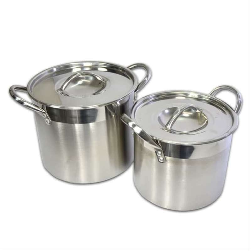 Panci Supra Stock Pot 2 Set Stainless Steel 12QT/16QT