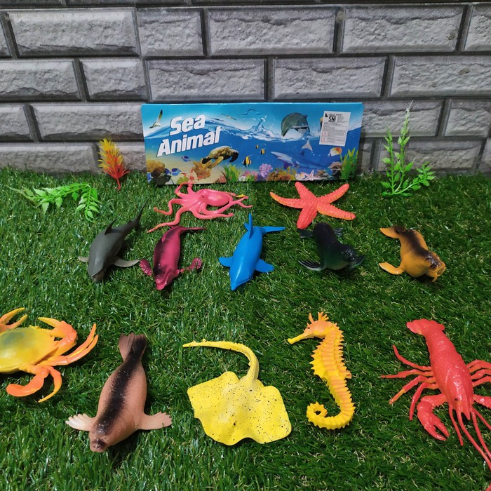 Mainan Set Hewan Laut Karet Besar - Figur Binatang Satwa Liar Edukatif