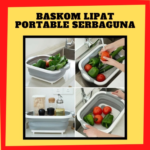 rak dapur serbaguna tempat piring set baskom lipat silikon alas potong sayur tempat cuci piring perl