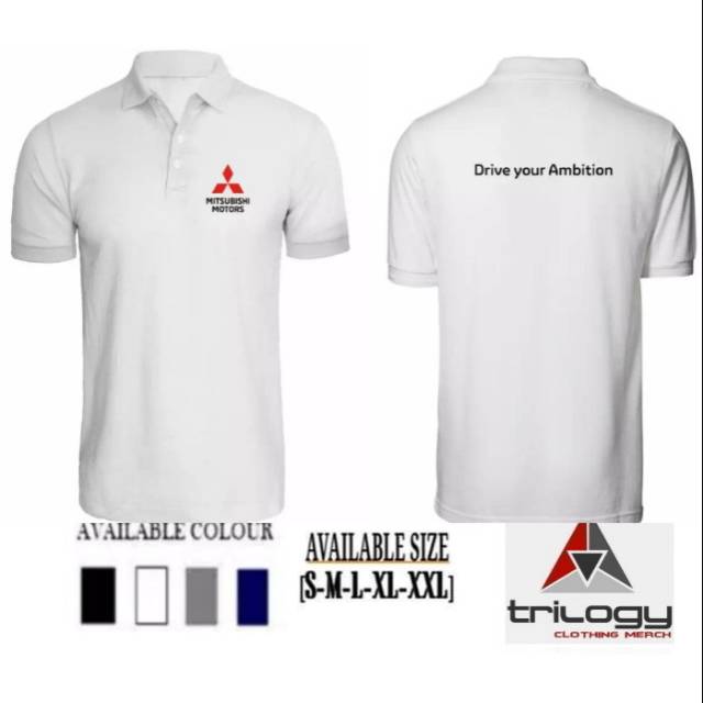 KAOS POLO MITSUBISHI MOTORS DRIVE YOUR AMBITION LOGO MITSUBISHI KUALITAS DISTRO