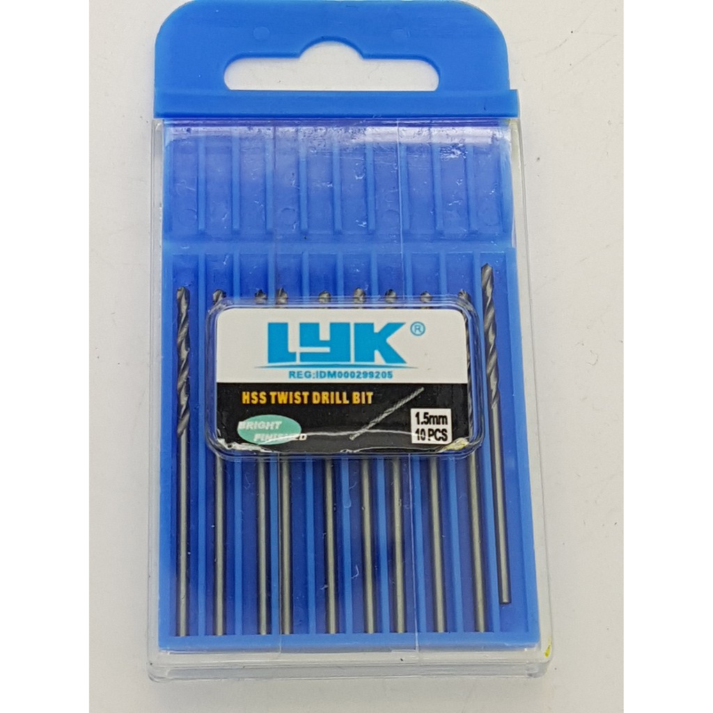 Mata bor LYK mini drill 1.5mm isi 10 pcs