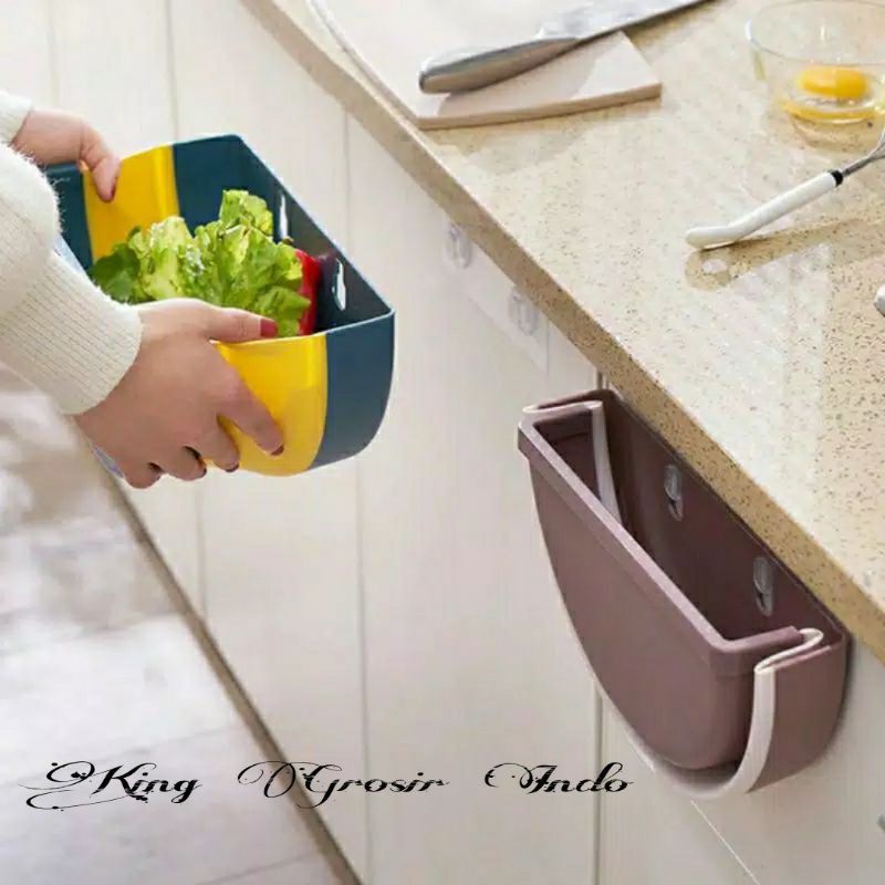 Tempat Sampah Mobil Dapur Toilet Gantung Lipat / Oval Foldable Kitchen Bin