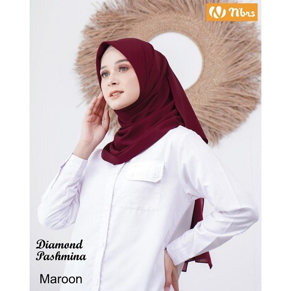 Nibras Hijab Pashmina Diamond Jilbab Wanita Muslimah Pashmina Panjang Syari Polos Modern