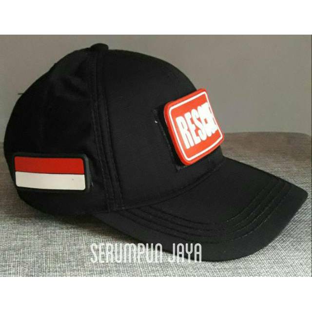 TOPI RESCUE - TOPI RESCUE 3PATCH VELCRO HITAM