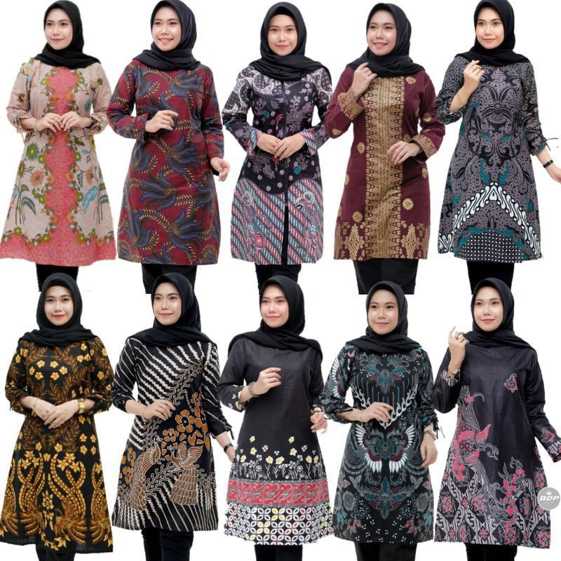 Tunik Batik Model kekinian bahan Katun